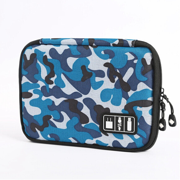 Electronic Device Storage Case In Camoflauge Blue - Picture 1 of 8